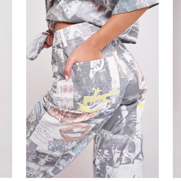 Jaded London Print Denim - Picture 2 of 3